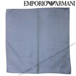 EMPORIO ARMANI ポケットチーフ エンポリオアルマーニ ロゴ柄 スチィールブルー 340033-613-01339