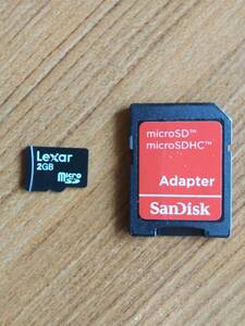 Ｌｅｘａｒ　Ｍｉｃｒｏ　ＳＤカード　２ＧＢ　＆　ＳＤカード・アダプター　専用ケース付き！