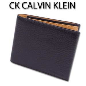 CKカルバンクライン CK CALVIN KLEIN 牛革 二つ折り財布 ラップ メンズ ブラック 黒 サンプル品 正規品 箱なし 特価 即決 97953