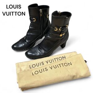 LOUIS VUITTON ルイヴィトン レザー ブーツ 34 1/2