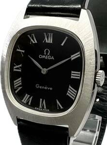 1円〜 H 希少 オリジナルブラックローマ 黒 OMEGA オメガ ジュネーブ 純正風防 メンズ 手巻き アンティーク ヴィンテージ 時計 42334063