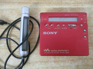 e10-3（SONY MZ-R900 MDウォークマン 赤）ソニー MD WALKMAN レッド ポータブルMDプレーヤー オーディオ機器 レトロ 動作未確認 現状品