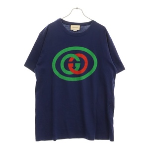 GUCCI グッチ 20SS Oversize Tee With Interlocking G インターロッキングGオーバーサイズTシャツ 半袖 カットソー 565806 XJBAU ネイビー