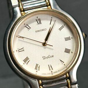 1970年代製 美品 SEIKO セイコー DOLCE ドルチェ 7741-6050 腕時計 クオーツ アナログ コンビカラー ヴィンテージ 亀戸製 新品電池交換済み