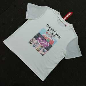 【匿名配送 送料無料】 ピンクラテ pinklatte Sサイズ 160cm 半袖Tシャツ ティシャツ 白 ホワイト 肩レース 首元外し可能ストラップ 女の子