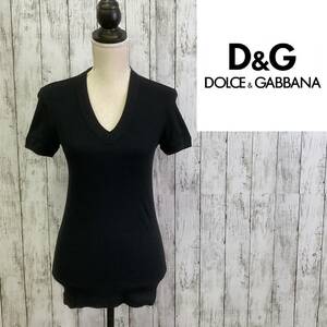 Dolce & Gabbana★ドルチェ&ガッバーナ★コットン Vネック カットソー★サイズ46　8-62