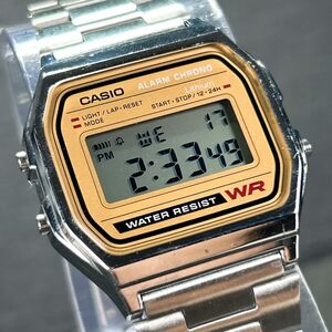 美品 CASIO カシオ チープカシオ チプカシ A158WE 腕時計 クオーツ デジタル 多機能 ゴールド ステンレススチール シルバー 新品電池交換済