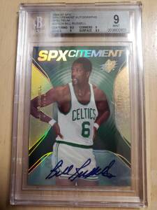 10枚限定 SP サイン 2006 -07 UD SPxcitement BILL RUSSELL Auto / ビル ラッセル Autograph BGS 9