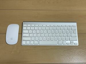 【実動品】　Apple ワイヤレスUSキーボード A1314+ワイヤレスマウス A1296 Bluethooth Magic Keyboard US + Magic Mouse のセット