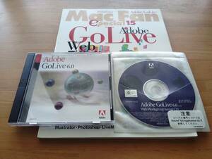 Adobe GoLive 6.0 Macintosh 日本語版 シリアル番号 Web Workgroup Server CD +Mac Fan GoLive ムック本