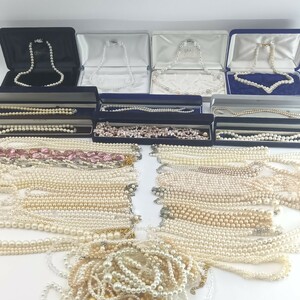 豪華 本真珠 パール ネックレス ブレスレット アコヤ 淡水 まとめ セット 大量 SILVER 金具 ゴールド ジュエリー akoya jewelry 約2kg