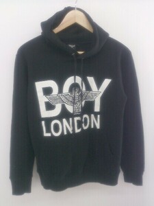 ◇ BOY LONDON ボーイロンドン 裏起毛 ロゴ 長袖 プルオーバー パーカー サイズ M ブラック ホワイト レディース メンズ P