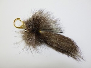 ★ フォックス リアル ファー テール キーホルダー ⑬ しっぽ チャーム 未使用 ★G918 Fox Fur Key Chain