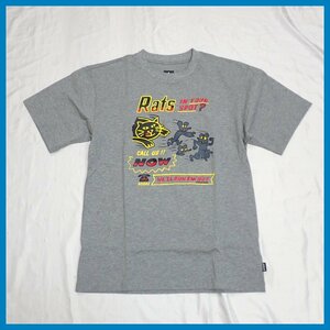 ★未使用 adidas/アディダス 半袖Tシャツ メンズS/杢グレー/ネコ/ネズミ/ロゴプリント/コットン100%&1895700822