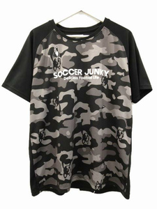 サッカージャンキー Soccer Junky Tシャツ 半袖 カモフラ ブラック 黒 トップス レディース