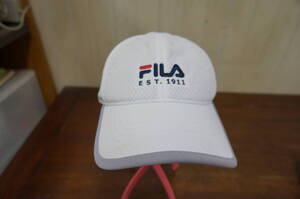 中古品☆ＦＩＬＡ☆ＥＳＴ．１９１１☆ＧＯＬＦ　キャップ☆メンズ☆サイズ５９ｃｍ～６１ｃｍ☆ホワイト☆４１１Ｓ４－Ｊ１５５２７