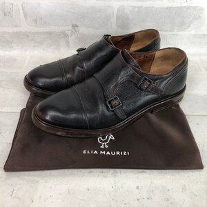 ELIA MAURIZI エリア・ウリッツィ 8477 茶芯 ダブルモンク レザーシューズ SIZE:39 ブラック MH632024071604