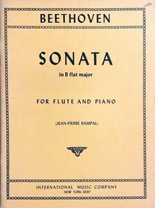 ベートーヴェン フルート・ソナタ 変ロ長調 (フルート+ピアノ) 輸入楽譜 Beethoven Sonata in B flat major 洋書