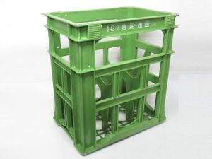 昭和レトロ「リスのプラスチック 1.8専用通函 緑色」清酒 コンテナ 洗浄済【タテ39.5cm×ヨコ27cm×タカサ43.5cm】インテリア 一升瓶 酒瓶