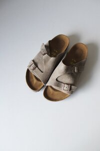 未使用 BIRKENSTOCK / ビルケンシュトック Zurich suede leather BEIGE 25.0 ナロー / チューリッヒ スウェードレザー サンダル