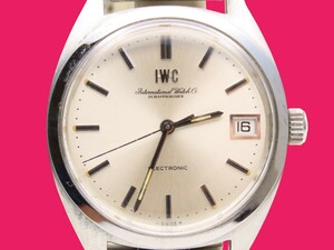 ■♪価格高騰! 資産価値! 稼働 電池新品 メンズ ビンテージ 高級超レア！ IWC アイダブリュシー ELECTRONIC エレクトロニック デート 音叉