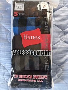 新品★ボクサーブリーフ★Hanes★L★前開き★5枚組★未開封★送料無料 検)ヘインズ ボクサーパンツ トランクス