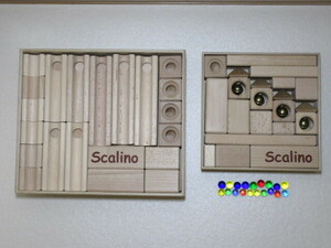 スカリーノ　基本セット　&　鈴の塔セット　玉の道　木製　積み木　スイス