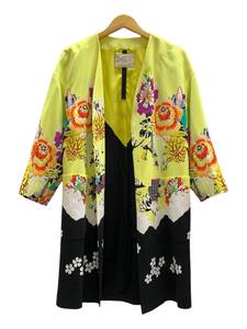 ETRO (エトロ) Floral Print ジャケット ロングコート 羽織 イタリア製 42 イエロー×ブラック レディース/036