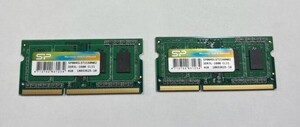 【修理部品 パーツ】 ノートパソコン用メモリ SP シリコンパワー製 DDR3L-1600 PC3-12800S　8GB(4GB×2枚） 中古品