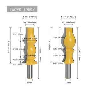 Mz386★お得な2本セット★コンベックスミルタイプの12ｍｍシャンク木工用ルータービット 2本★フライスカッター★セット販売★木工ツール