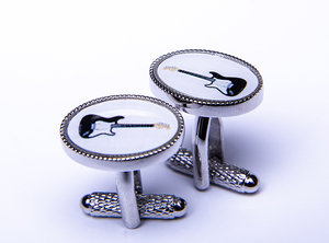 ★カフスボタン　London Onyx art CK1085 GUITAR CUFFLINCS　浪漫派ミュージック　セクシーな音色が流れます・・・♬～