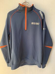 SALE神奈川　三浦市　三崎高校　ジャージ　上着　Lサイズ　紺/ネイビー　橙/オレンジ　Reebok/リーボック　学校　指定　学生　運動　　G496