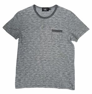 美品!! 希少!! RRL ダブルアールエル ジャガード ボーダー ポケット tシャツ グレー ブラック 黒 × 灰 size L 正規品