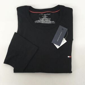 TOMMYHILFIGER トミーヒルフィガー メンズ 長袖カットソー L ブラック 黒 ロゴ hi