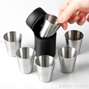 ステンレス製カップ 4また 6個 TPUケース付き ボトル用ミニグラス 屋外用 実用的 旅行用 Ddrinkware 30 70 ml HOM182