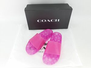 コーチ ラバーサンダル C3068 ULYSSA RUBBER SLIDE BOLD PINK サイズ US6(約23cm）COACH ◆3105/高林店 ST