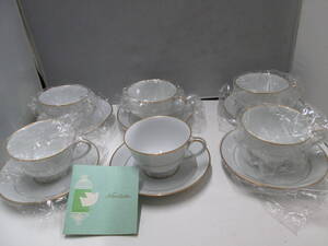 【2260】ノリタケ　Noritake 日本陶器会社　ノリタケチャイナ　カップ＆ソーサー　未使用　6客セット