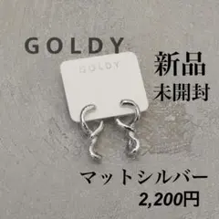 新品 GOLDY マットシルバー ゴールディ スクイズライン イヤリング