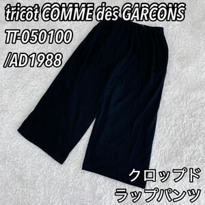 tricot COMME des GARCONS トリココムデギャルソン　レディース　クロップドラップパンツ　黒　ウエストゴム