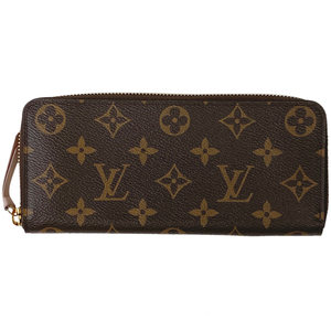 ルイ・ヴィトン Louis Vuitton ポルトフォイユ クレマンス 長財布 モノグラム ブラウン ローズバレリーヌ M61298 レディース 【中古】