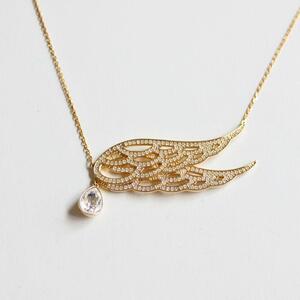 自宅保管／未使用】スワロフスキー SWAROVSKI／Filigree Bird Wing ネックレス