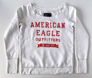 ★送料無料 美品 American Eagle Outfitters アメリカンイーグル トップス 長袖 トレーナーシャツ 白 サイズXS レディース 女性用