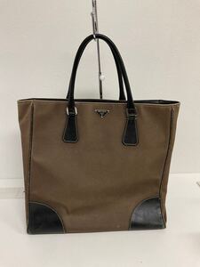 営HM079-120◆ PRADA／プラダ VA0042 キャンバス　ブラウン トートバッグ （現状品）