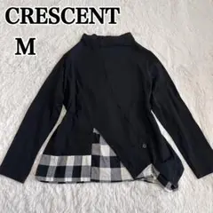 CRESCENT クレッシェント カットソー  長袖 アシメントリー チェック