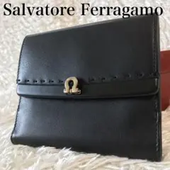 Ferragamo フェラガモ 財布 ガンチーニ ブラック レディース 美品