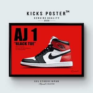 AJ1 エアジョーダン1 ハイ ブラックトゥ BLACK TOE キックスポスター 送料無料 AJ1-81