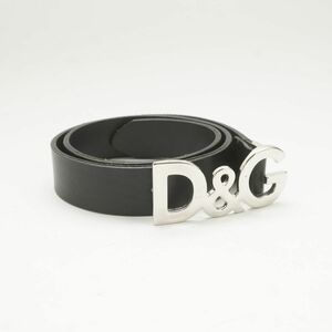 DOLCE & GABBANA ドルチェアンドガッバーナ ベルト ブランドロゴ レザー 黒 ブラック@LG40