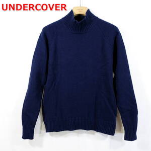 【良品】アンダーカバー　サイドジップポケットニット　UNDERCOVER　サイズ２（Ｍ相当）　ネイビー