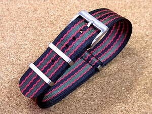 @MN-STRAP＋PREMIUM-NATO／007 BOND-STRAPS BLACK/GREEN&RED＝FIRST JB COLOR-STRAP ※ネコポス発送で全国どこでも送料無料