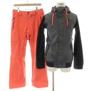 ボルコム VOLCOM セットアップ 上下 2点セット スキーウェア スポーツウェア BILLIE JACKET BARREL PANT SP グレー オレンジ